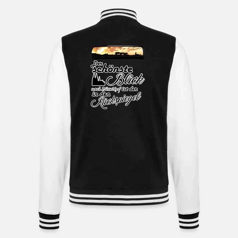 Der schönste Blick nach Köln - College-Sweatjacke - Schwarz/Weiß
