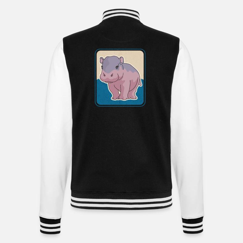 Hippo Baby Hippo Hippo Gift - College Sweat Jacket - black/white