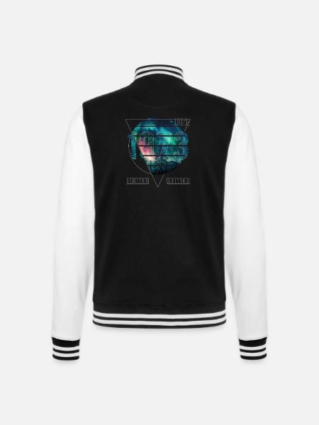 Limited Edition 1973 Juni Geburtstag Polarlicht - College-Sweatjacke - Schwarz/Weiß