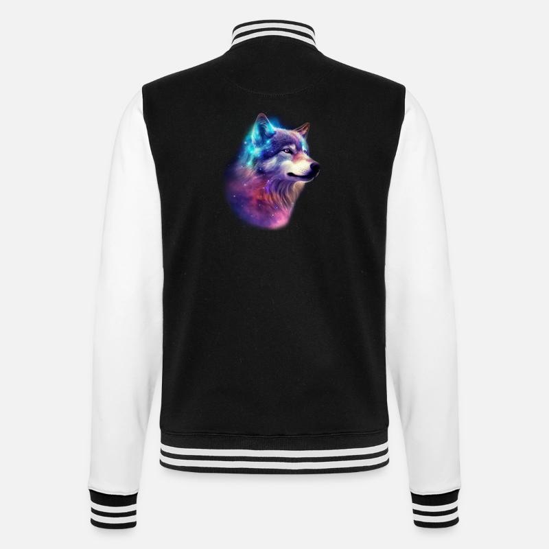 Wolf Galaxy Space Graphic Wolf Lover - Veste Teddy - noir/blanc