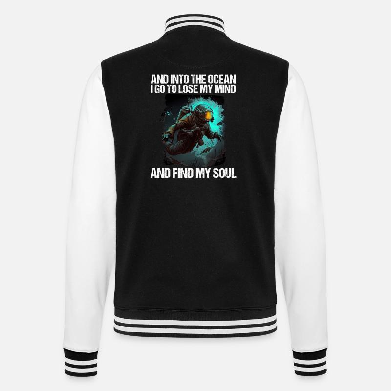 Diving Diver Diver - College Sweat Jacket - black/white