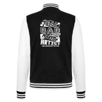 Makeup Artist Proud Makeup Artist Dad - College Sweat Jacket - black/white - Back - Marisol (170cm)