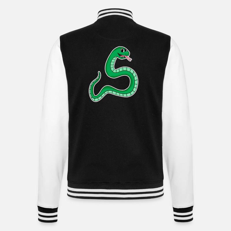 Serpent - Serpent vert - Veste Teddy - noir/blanc