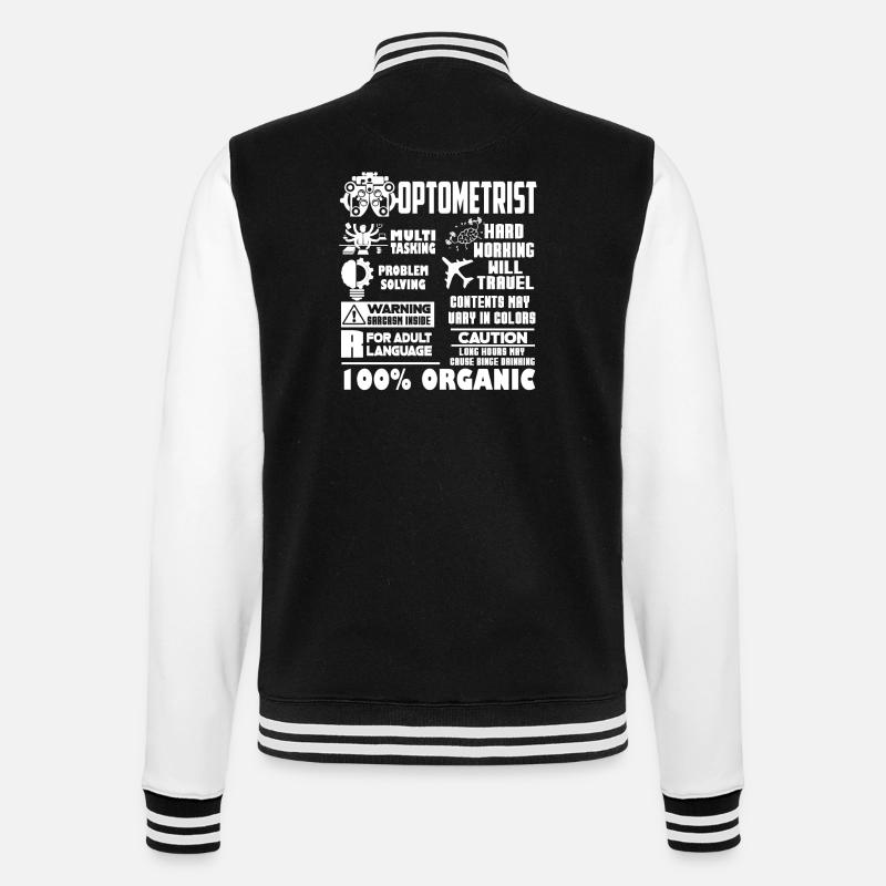 Optometrist Optometrist Solve Problems - College Sweat Jacket - black/white