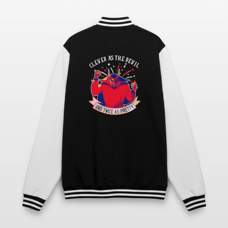 Devil-Devil funny saying, comic style College Sweat Jacket