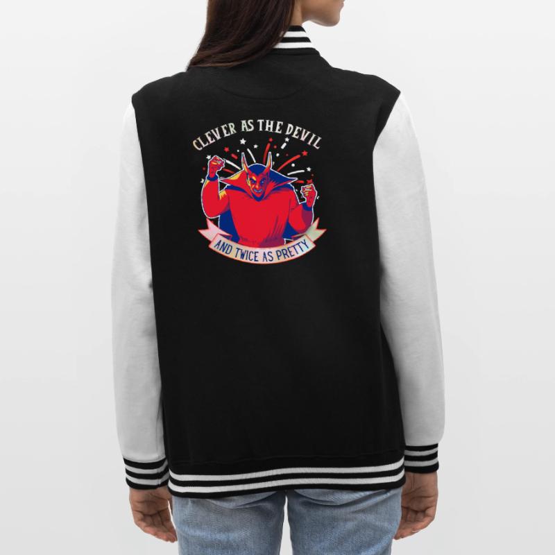 Devil-Devil funny saying, comic style College Sweat Jacket