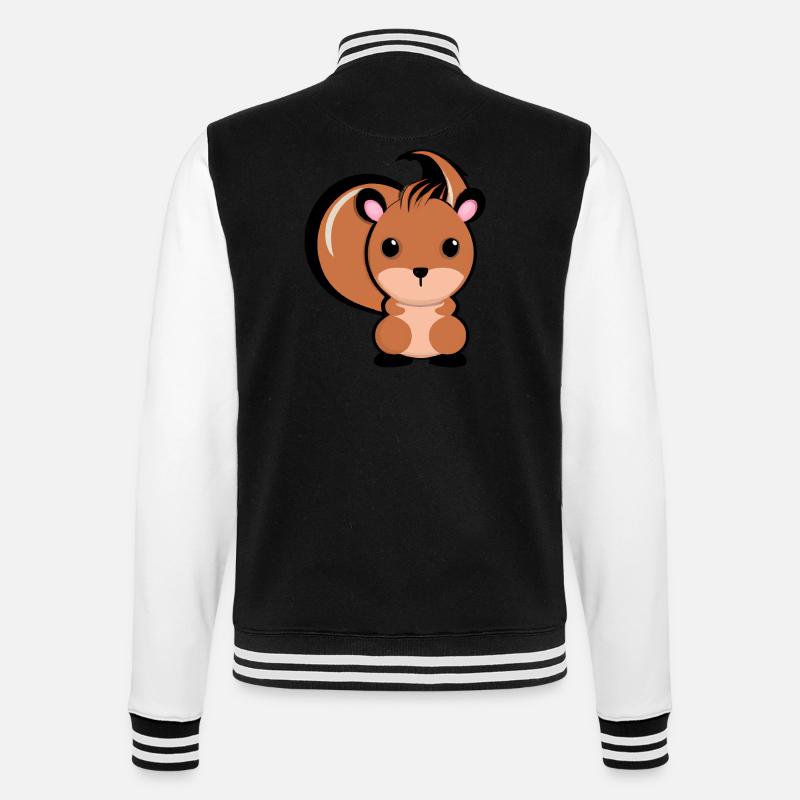 Süßes Eichhörnchen - College-Sweatjacke - Schwarz/Weiß