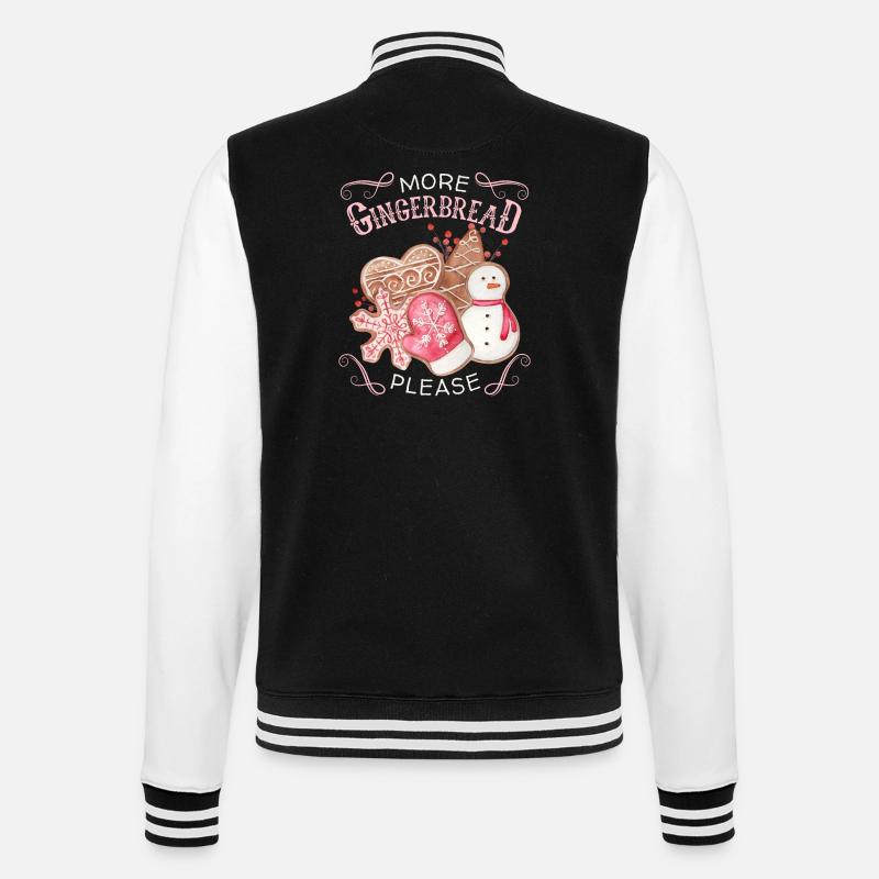 Gingerbread, gingerbread gingerbread, funny saying - College Sweat Jacket - black/white
