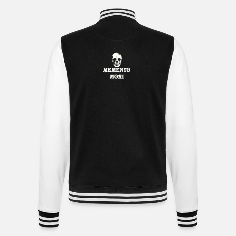 Memento Mori, everything earthly is transient - College Sweat Jacket - black/white
