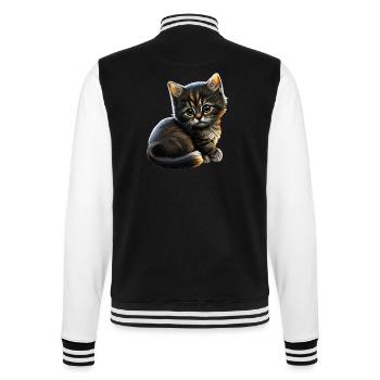 Cat Cats Cat lover cute kitten - College Sweat Jacket - black/white - Back - Marisol (170cm)