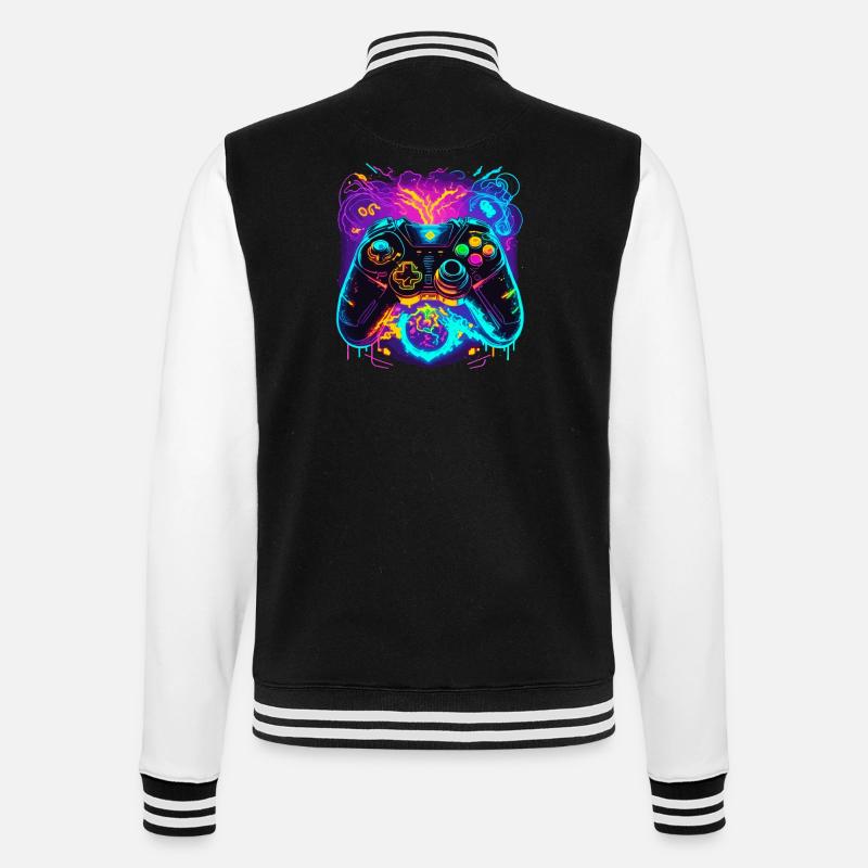Power Graffiti Gaming Controller - College Sweat Jacket - black/white