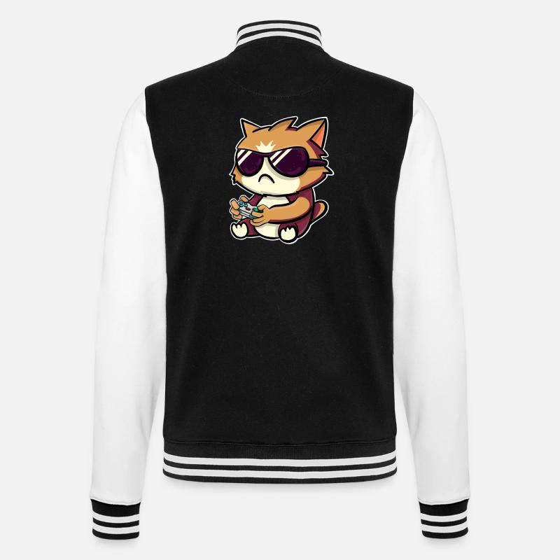 Chat joueur de jeu - Veste Teddy - noir/blanc