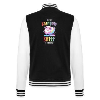 Rainbow Sheep LGBTQ Transgender Pride Community - College-Sweatjacke - Schwarz/Weiß - Hinten - Marisol (170cm)
