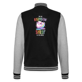 Rainbow Sheep LGBTQ Transgender Pride Community - Veste Teddy - noir/gris chiné - Dos - Marisol (170cm)