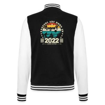 August 2022. Geburtstagsgeschenk August 2022. August - College-Sweatjacke - Schwarz/Weiß - Hinten - Marisol (170cm)