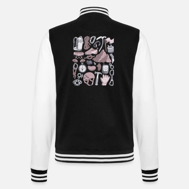 Klettern und Bergsteigen - College-Sweatjacke - Schwarz/Weiß