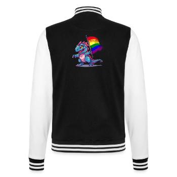 Stolz Dinosaurier LGBT Schwul Lesbisch Transgender Cool - College-Sweatjacke - Schwarz/Weiß - Hinten - Marisol (170cm)