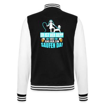 Junggesellenabschied Poltern Polterabend JGA - College-Sweatjacke - Schwarz/Weiß - Hinten - Marisol (170cm)