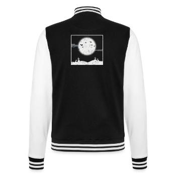 Bats in the full moon Halloween Creepy - College Sweat Jacket - black/white - Back - Marisol (170cm)