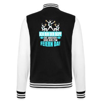 Junggesellenabschied Poltern Polterabend JGA - College-Sweatjacke - Schwarz/Weiß - Hinten - Marisol (170cm)