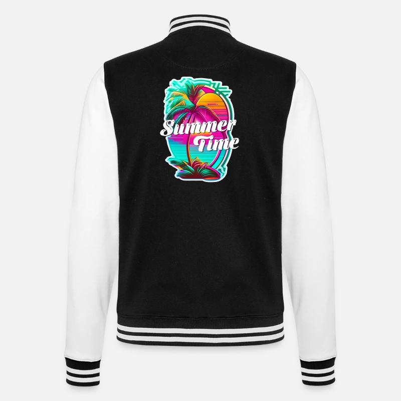 Summer Time - Beach and Summer - College Sweat Jacket - black/white