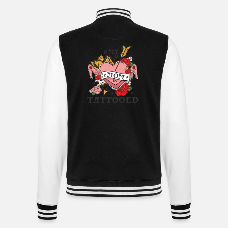 Coole Mutter - Mutter Tattoo - College-Sweatjacke - Schwarz/Weiß