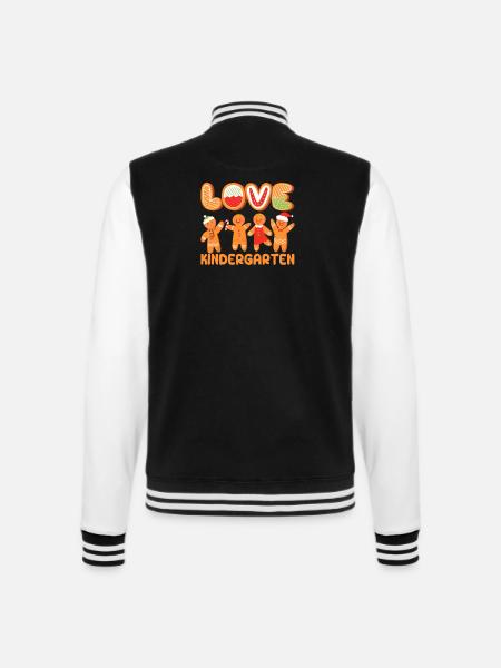 Liebe Kindergarten Lebkuchenmann Weihnachten Lehre - College-Sweatjacke - Schwarz/Weiß