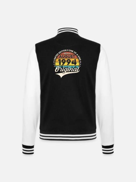29. Geburtstag Mann Original August Jahrgang 1994 - College-Sweatjacke - Schwarz/Weiß