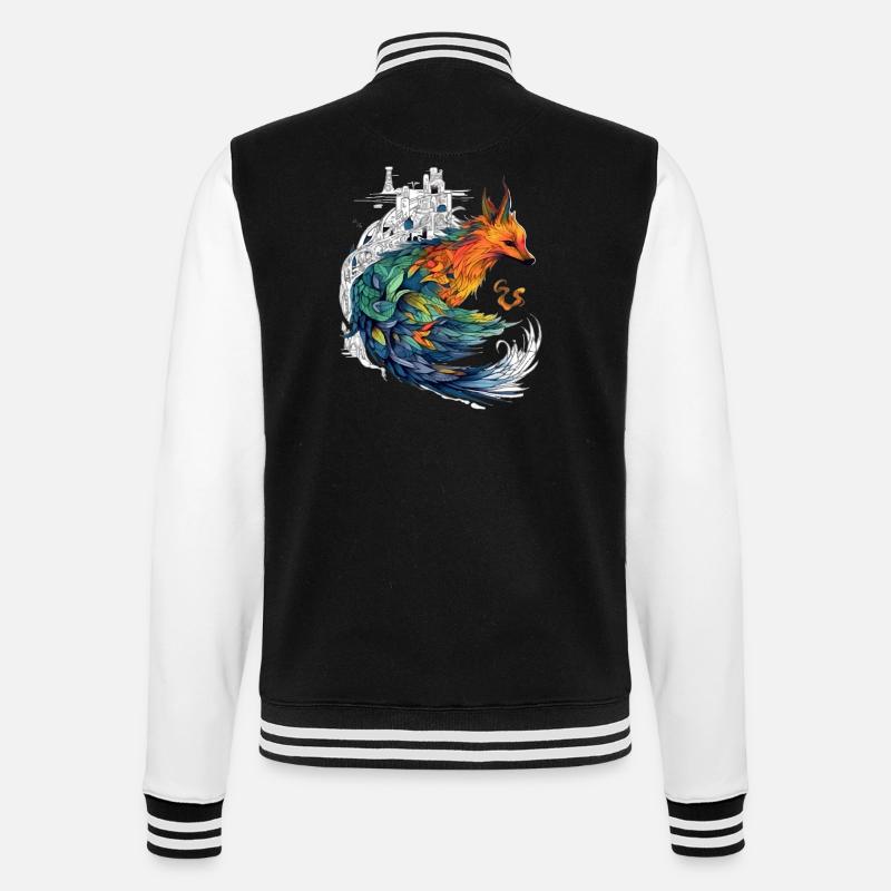 Arki the phoenix - College Sweat Jacket - black/white