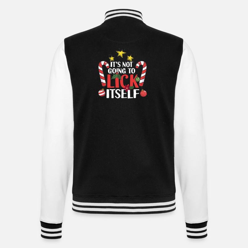 It won't lick itself candy cane lust - College Sweat Jacket - black/white