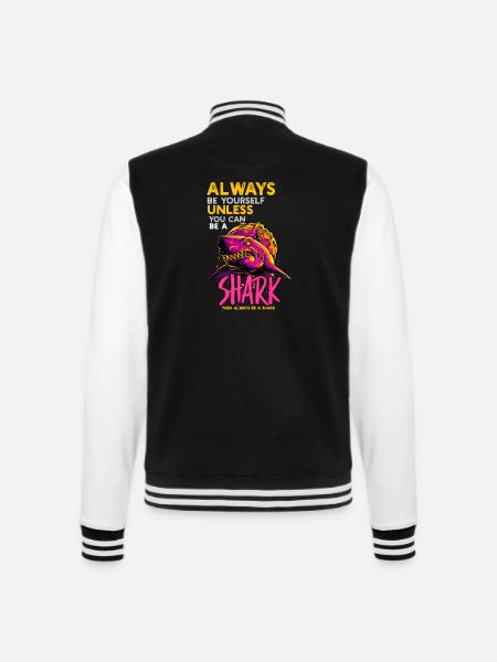 Hai Kunst Für Männer Frauen Vintags Haie Biologie - College-Sweatjacke - Schwarz/Weiß
