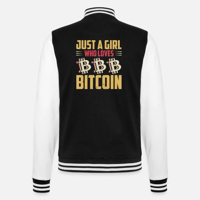 Bitcoin Krypto Kryptowährung - College-Sweatjacke - Schwarz/Weiß