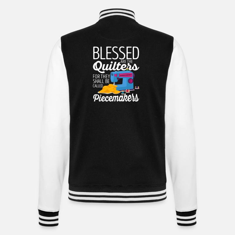 are the quilters - College Sweat Jacket - black/white