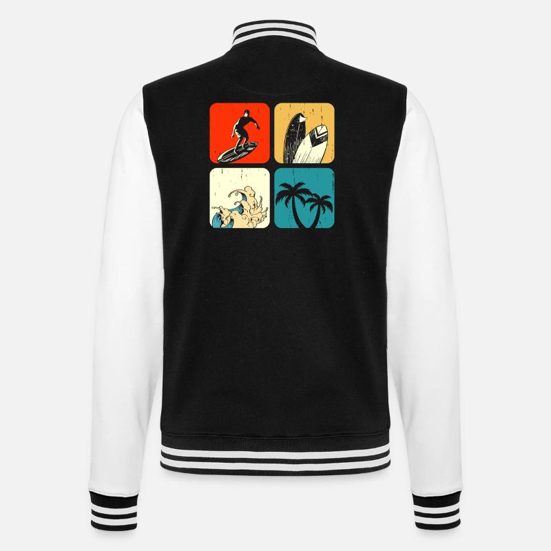 Surfing Surfer - College Sweat Jacket - black/white