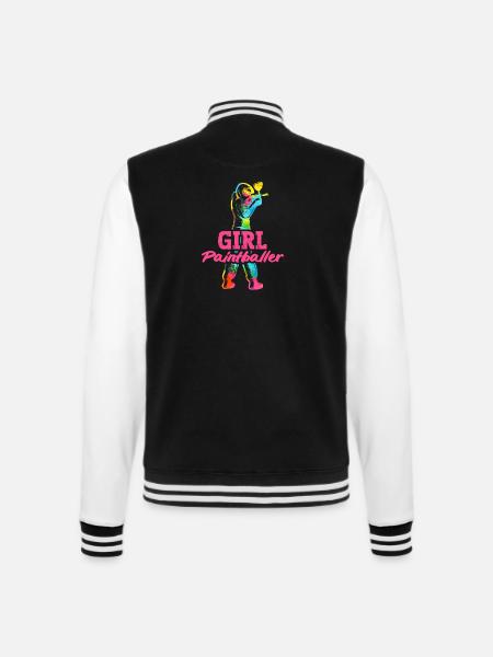 Mädchen Paintballer Spielerin Paintball Frau - College-Sweatjacke - Schwarz/Weiß