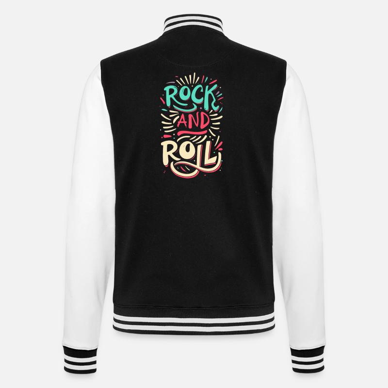 Devise de la déclaration rock and roll - Veste Teddy - noir/blanc