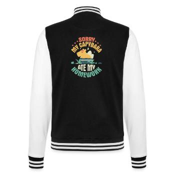 Sorry, My Capybara Ate My Homework Capibara Owner - College-Sweatjacke - Schwarz/Weiß - Hinten - Marisol (170cm)