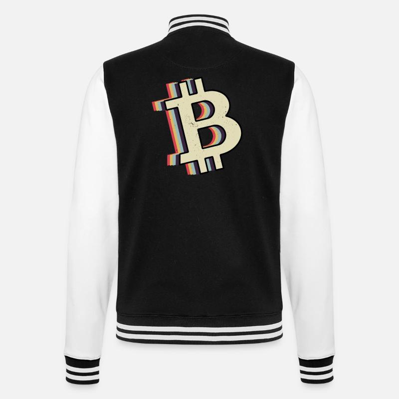 Bitcoin Krypto Kryptowährung - College-Sweatjacke - Schwarz/Weiß
