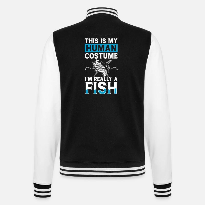 Angler - College Sweat Jacket - black/white