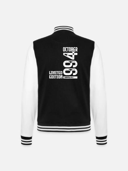 Oktober 1994 Geschenk zum Jahrestag. Oktober 1994. - College-Sweatjacke - Schwarz/Weiß