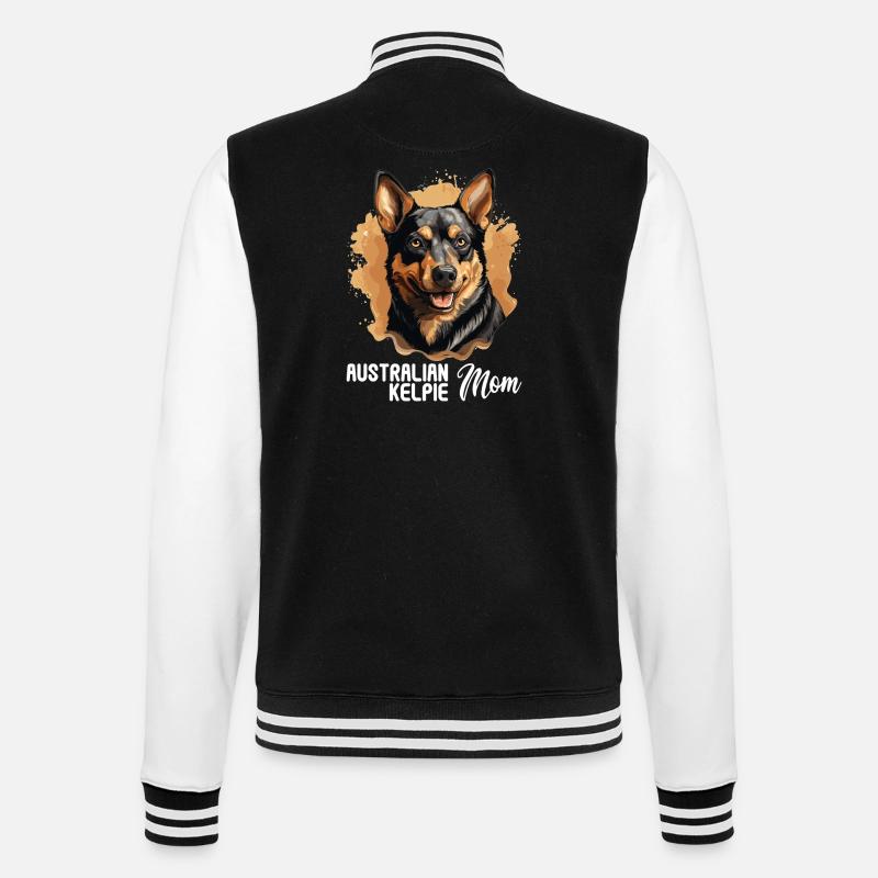 Chien Kelpie australien - Veste Teddy - noir/blanc