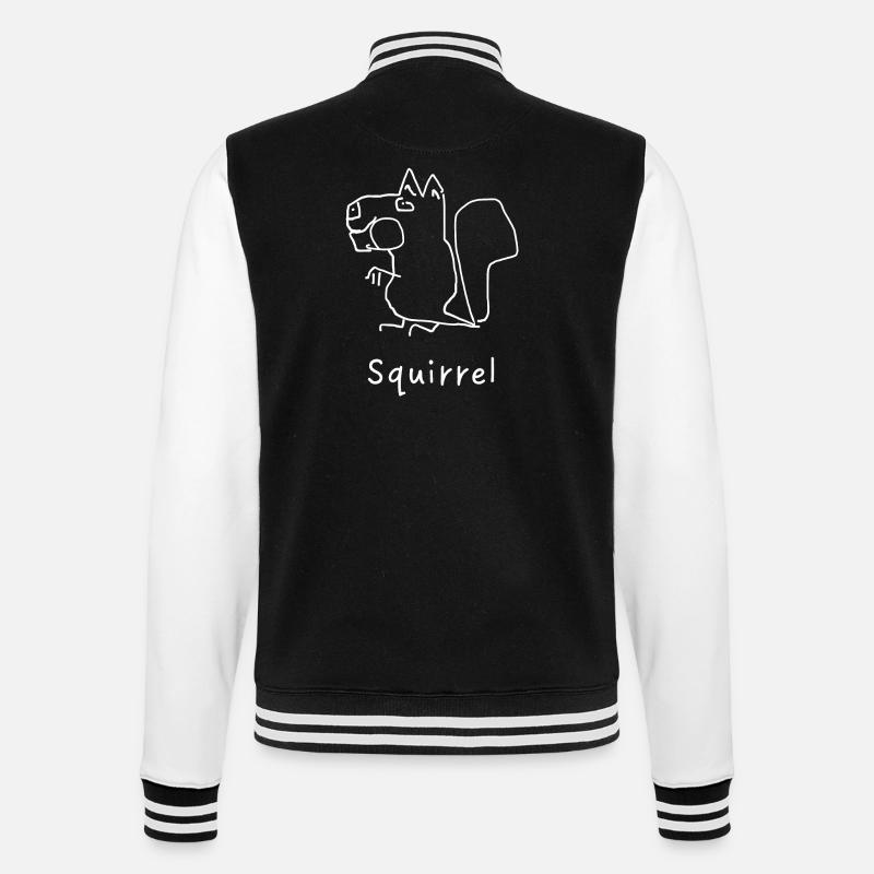 Eichhörnchen - College-Sweatjacke - Schwarz/Weiß