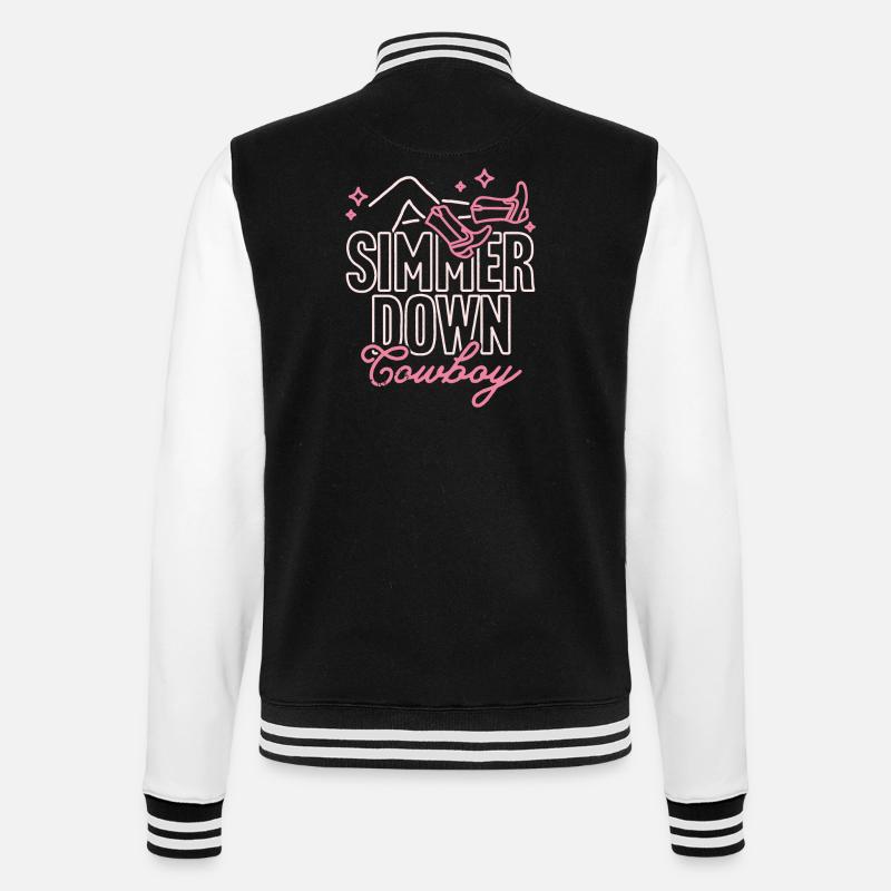 Simmer Down Cowboy - College Sweat Jacket - black/white