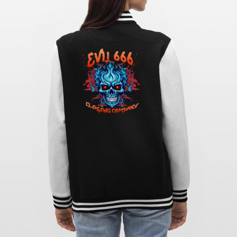 Devil Devil, Evil 666, Comic Devil Satan Saying College Sweat Jacket