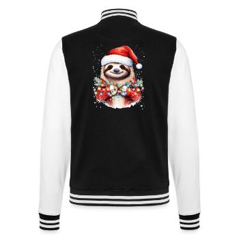 Faultier Weihnachtskunst, niedliches und lustiges Faultier - College-Sweatjacke - Schwarz/Weiß - Hinten - Marisol (170cm)