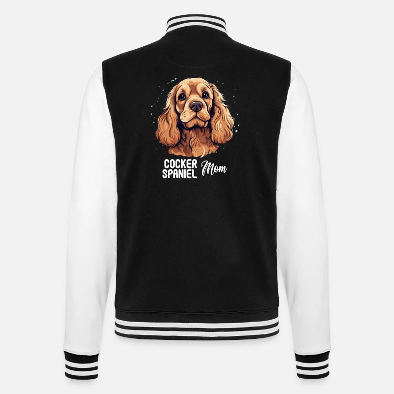 Dog Cocker Spaniel - College Sweat Jacket - black/white