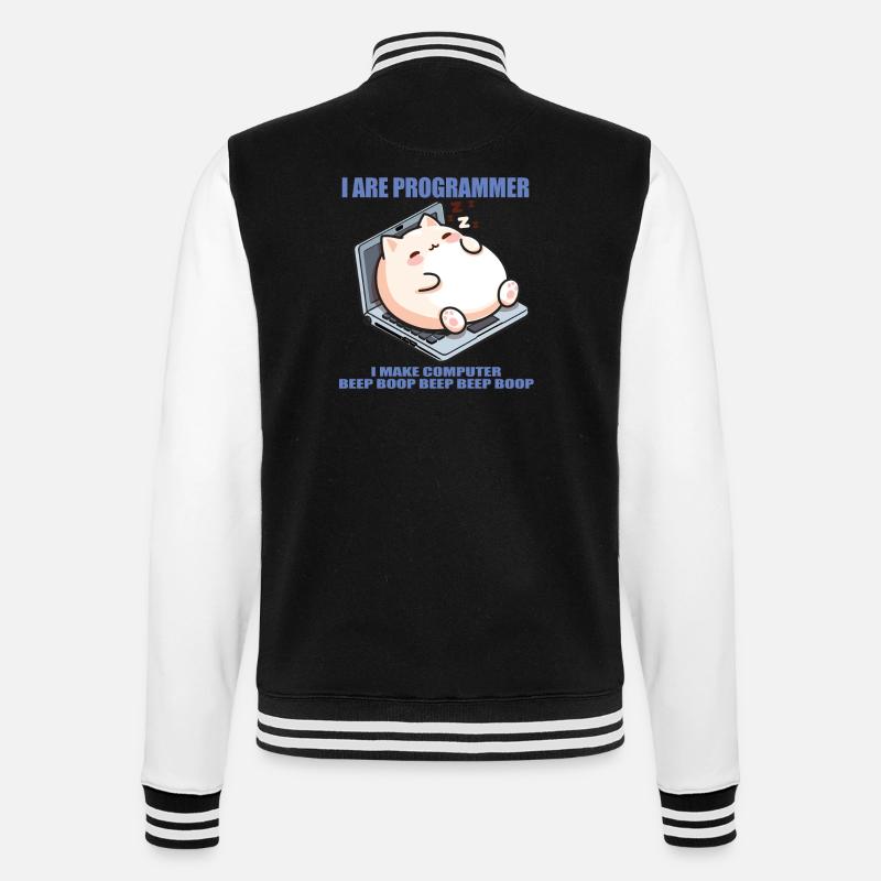 Je suis programmeur, gros chat endormi - Veste Teddy - noir/blanc