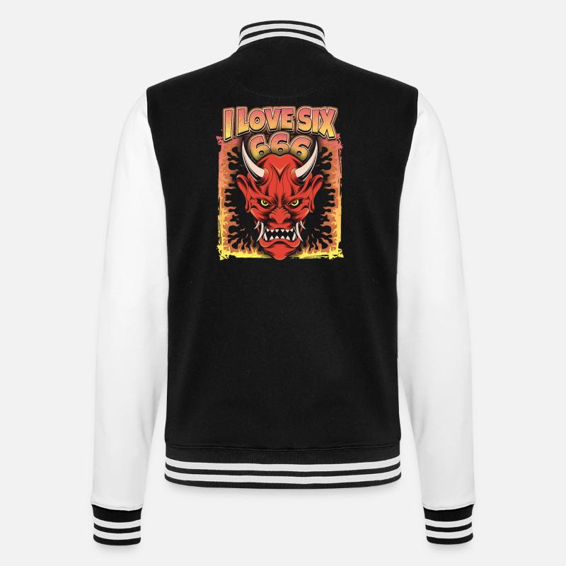 Devil-Devil, Satan Saying 666 - College Sweat Jacket - black/white
