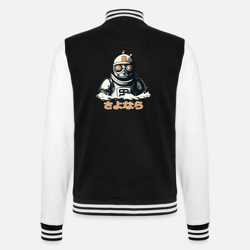 さよなら Farewell, a sinking robot - College Sweat Jacket - black/white