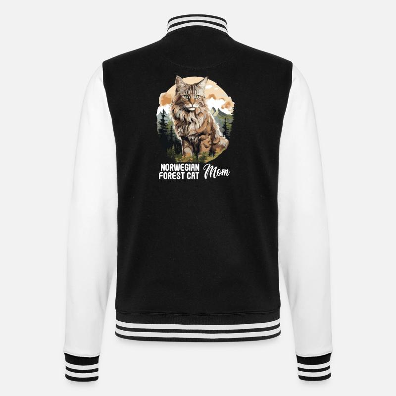 Norwegian Forest Cat - College Sweat Jacket - black/white
